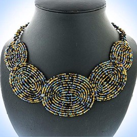 24" Necklace Handbeaded Link Peacock Black Gold Beaded Pendant Unique Chic Crystal Rhinestone Elegant Jewelry Necklace For Women