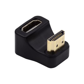 cablecc HDMI Type-A to HDMI Male to Female 360 Degree Extension Adapter Up Opposite U Shape Back Angled