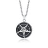 Rockyu Men's Stainless Steel Lucifer Satin Pendant, Hardcore Sterling Chain,