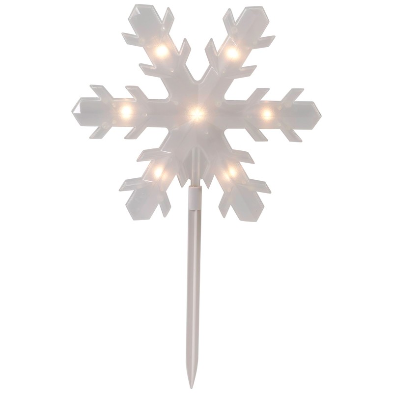 Northlight Lighted Snowflake Christmas Pathway Markers - 14.25" - 5ct
