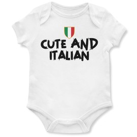 Cute and Italian Babygrow Baby Rugby Boy Girl Vest Italia Rooster Nations Italy Supporters, 0-3 Months, White