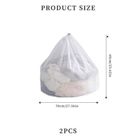 Pack of 2 Large Laundry Nets, Laundry Bag, Washing Machine, Laundry Nets, Laundry Net for Washing Machine, 60 x 70 cm Laundry Bag for Blankets, Backpack, Plush Toys, Travel, Bra, Shoes, Socks