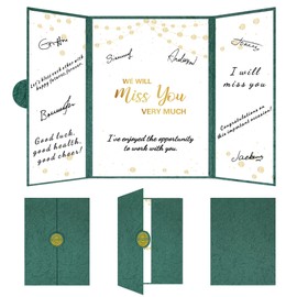 Holkcog Farewell Party Decorations, Green Gold We Will Miss You Very Muc Alternative Signature Guest Book for Men Women Going Away Gifts Signing Card Board for Retirement Graduation Party Supplies