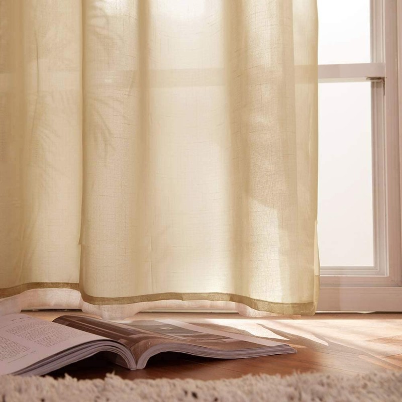 MIULEE - Juego de 2 cortinas transparentes con ojales, para