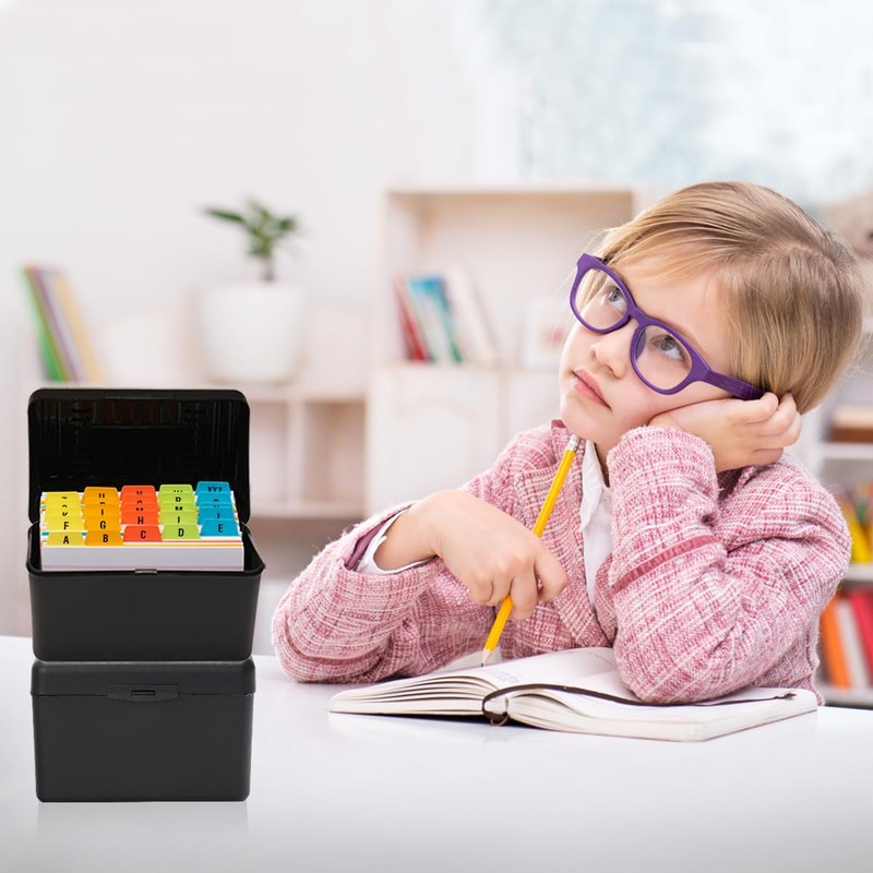 H4D 4x6 Index Card Holder with 100 Heavyweight Ruled Index