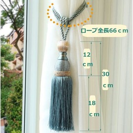 [Set of 2] Curtain Tassel Tassel Tassel Large Size Tassel Interior Miscellaneous Goods Fastener (Gold)