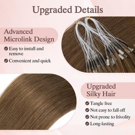 SEGO Pro 50pcs U Tip Hair Extensions Micro Ring Upgraded K Tip Hot Fusion Long Straight Keratin Hair Extensions,18inch Chocalate Brown,50g