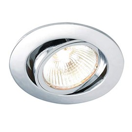 Saxby Cast 50W Modern Decorative Tilt Chrome Plated Halogen GU10 Dimmable Adjustable Recessed Downlight