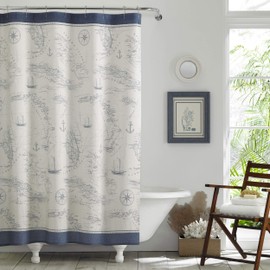 Tommy Bahama Caribbean Sea Shower Curtain, 72x72, Lt-Pastel Blue