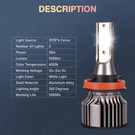 SHENKENUO Combo LED Headlight Bulbs For 2004-2015 Volvo VNL Semi Truck High Low Beam V25