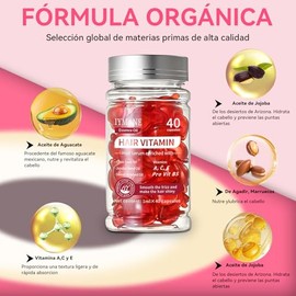 80 Cápsulas de Vitaminas para el Cabello, Tratamiento Cabello Seco y Maltratado, Aceite Hidratante y Anti-Frizz para Cabello, Suero Capilar para Mujer