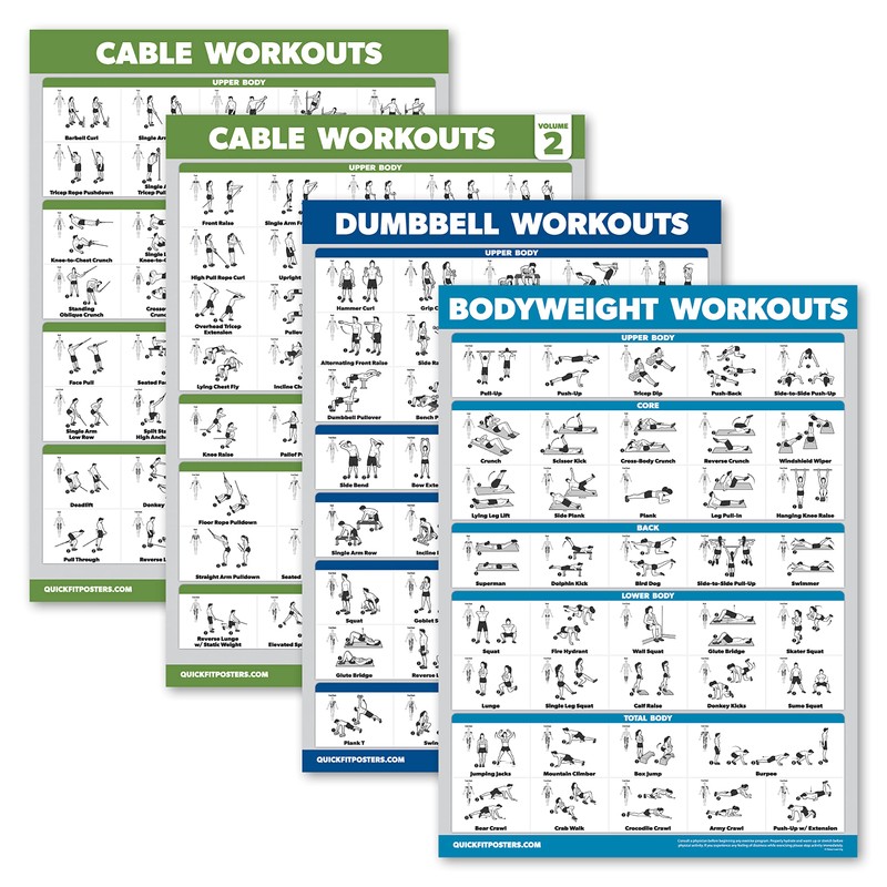 Palace Learning 4 Pack - Cable Machine Workout Posters Volume