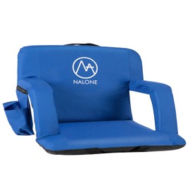 nalone Folding Stadium Seat, 25 Inch Wide Stadium Chairs for Bleachers Stadium Seat Bleacher Chairs Portable with Back Supports Thick Padded Cushion Armrests Reclining(25 inch)