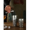 Stainless Steel Boston Shaker with Etched Pattern Weighted Shaking Tin