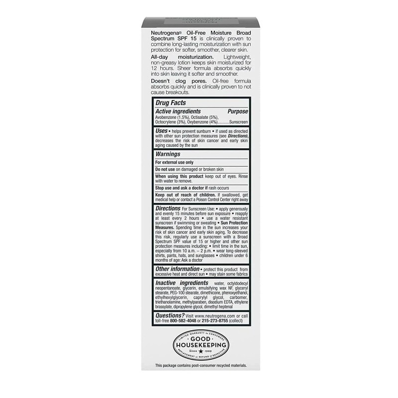 Neutrogena Oil Free Face Moisture SPF 15 118 ml. -