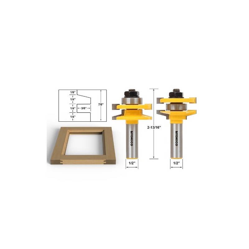 YONICO Cabinet Door Rail and Stile Router Bits Set 2