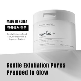 Ourmed Life Almohadillas de tóner, suaves AHA PHA Fruit Enzyme Exfoliating Facial Pads para una piel suave y radiante, poros refinados, biodegradable 