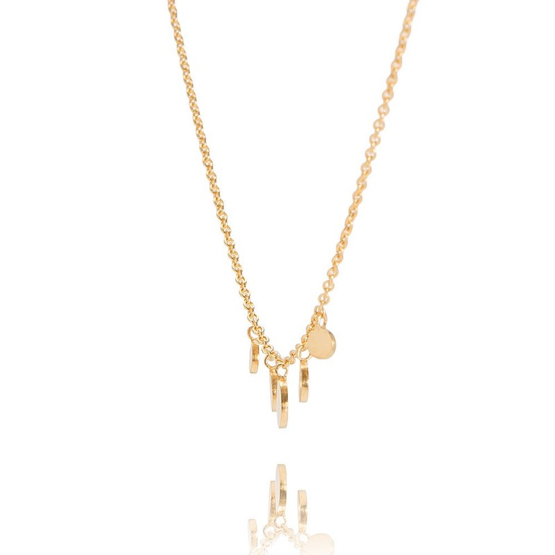 Pernille Corydon Gold Mini Coins Necklace Brushed Surface Link Chain