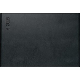 rido/idé Pocket Diary Model Septimus (2025), 2 Pages = 1 Week, A6 Landscape, 128 Pages, Plastic Cover Skivertex, Black