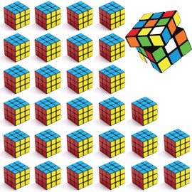 30Pcs Puzzle Magic Cube 3x3cm, Mini Cube Party Bags Favours Speed Cubes Fillers Party Puzzle Gifts, 1.18" Portable Christmas Travel Game Gifts