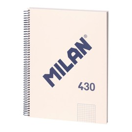 MILAN® A4 notebook with hardcover, 5x5 mm grid, 80 sheets, 95 g/m² paper, 1918 series, beige