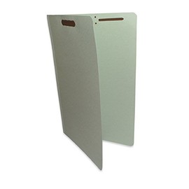 ALL-STATE LEGAL Pressboard Fastener Folder with 2 Fasteners, Straight-Cut Tab, 3" Expansion, Legal Size, Gray/Green, 25 per Box