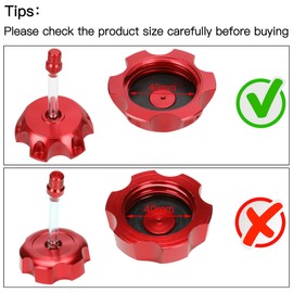 GREHUA Red CNC Aluminum Gas Fuel Tank Cap with Breather Valve For SSR 125 Taotao DB10 DB14 SDG107 Probike 50cc 90cc 110cc 150cc Coolster Raptor 80 peace RPS Pit Dirt Bike Motorized Bicycle