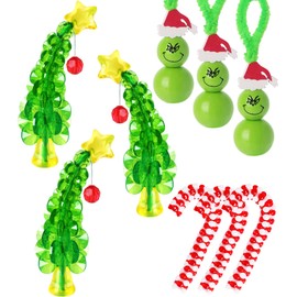 GYGOT Christmas Crafts for Kids Adults,30 Sets Christmas Beaded Ornament Kit for Kids to Make-Including 12 PCS Green Monster/6 PCS Tree/12 PCS Candy Cane,Christmas Tree Decorations (Assembly Needed)