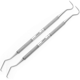 Candure Dental Pick Double Ended Professional Dental Scraper Stainless Steel for Teeth Cleaning Hygiene Tool for Tartar and Plaque Remover, Teeth Cleaning at Home 2 PC