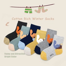 Moon Tree Children's Socks Boys Warm Winter Socks Children Thick Cotton Socks, Squirrel 9105/Boys