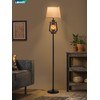 LEDIARY LED Flashing Flame Night Lantern Farmhouse Floor Lamp for