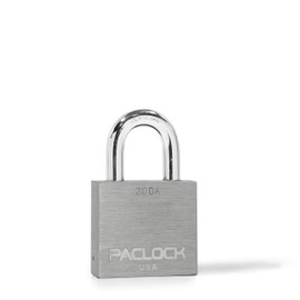 PACLOCK's 200A Series Padlock, 1-3/16" Tall Hardened Steel Shackle, High Performance 6-Pin Cylinder, One Lock Keyed to a Number U-Pick! w/ 2 Keys, Silver Anodized Aluminum