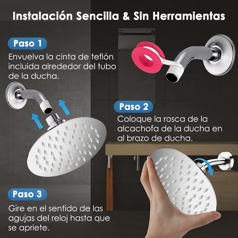 Ducha de Lluvia de Alta Presión, Cabezal de Ducha de