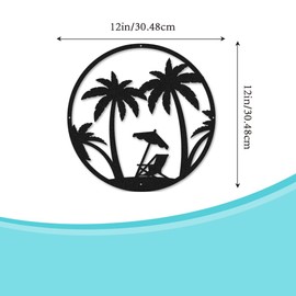 Metal Palm Tree Wall Art Metal Palm Tree Wall Decor Beach Coastal Wall Decor Black Tropical Tree Wall Decor for Bedroom Living Room Kitchen Indoor Outdoor Wall Hanging Decoration