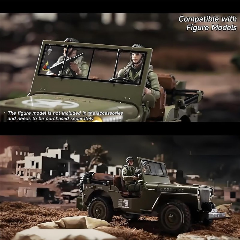 Authticar RC Crawler, 1:14 Scale Military Willys Jeep, Yellow