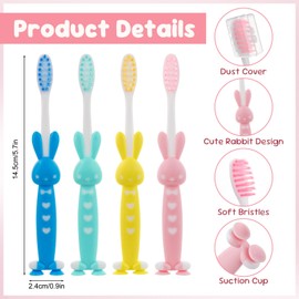 Kids for Toothbrushes In Bulk, Individually Wrapped Toothbrush Cute Manual Soft Bristles Children Disposable Toothbrush With Cover Suction Cup Toddler Toiletries Set for Home/School/Travel (200 Pack)