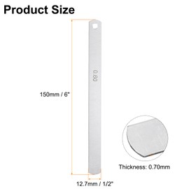 sourcing map 8 Blades Metric Steel Feeler Gauge, 0.6mm Thickness Filler Gauge, Offset Valves, Guitar Gauge Gage Measuring Tool, for Gap Width Thickness Measuring