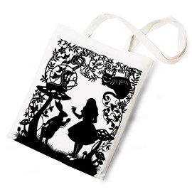 Fairy Tales Fans Gift for Women Alice Tote Bag Movie Princess Lover Gift for Sisters Friends Movie Fans, A Talking Rabbit And Princess Pattern Tote Bag for Women