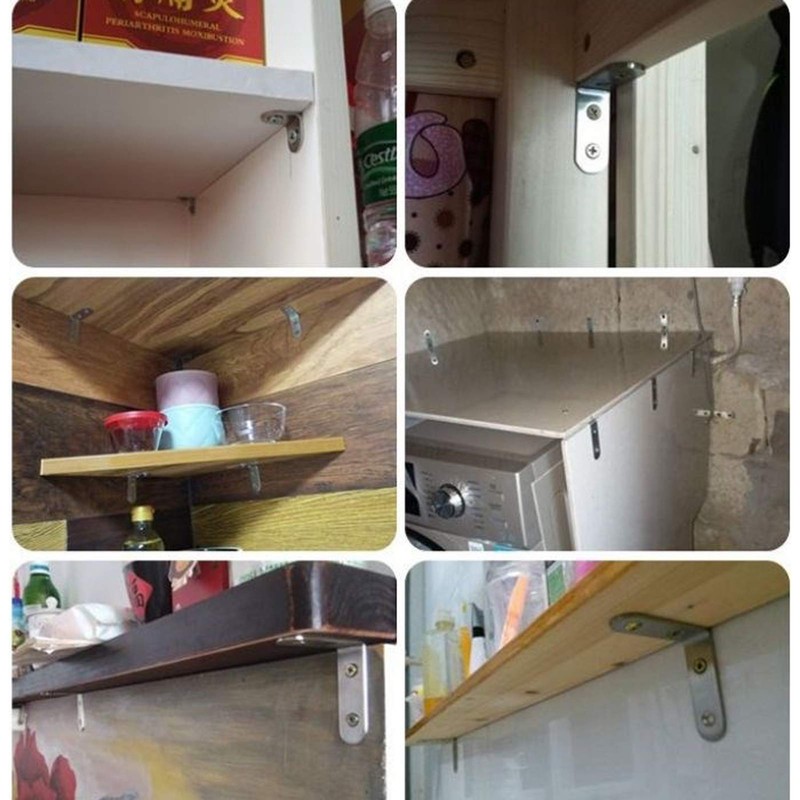 Meiyea 10PCS L Bracket, Corner Bracket with Screws, Right Angle,