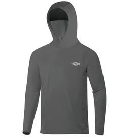 Palmyth Fishing Hoodie for Men Long Sleeve Sun Protection UV UPF 50+ Shirts (Charcoal/Bigfoot Fishing, M)