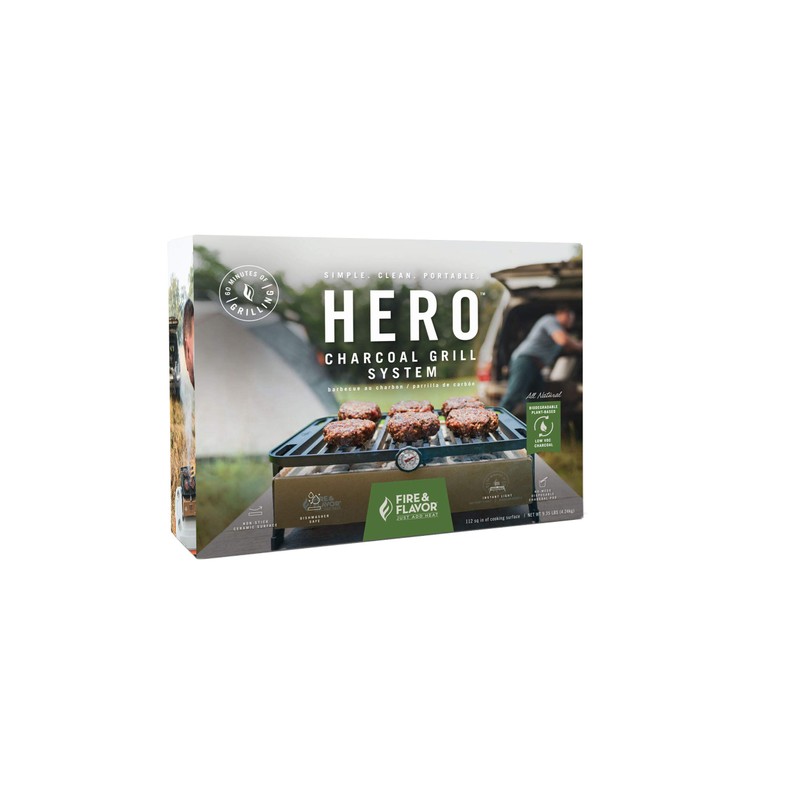 Fire & Flavor Hero Grill System - Ultra-Portable Grill for