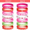 FEPITO 35 Pieces Valentine’s Day Rubber Wristband Silicone Wristbands Rubber