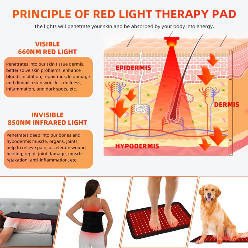 feangli Red Infrared Light Therapy for Body Large 19.8" x