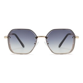 Long Keeper Retro Punk Square Sunglasses for Men Women Steampunk Sunglasses Gold Metal Frame Punk Rock Style Sun Glasses Unisex Vintage Shades UV Protection