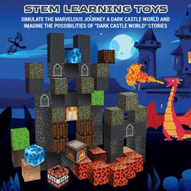 Goody King Magnetic Blocks for Toddlers Toys, Build Magnet Dark Castle Magnet World Set - Magnetic Construction Cube Toys - Montessori Sensory Toys for Toddlers 6 7 8 9 10 Year Old Girls Boys