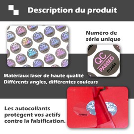 1100 Laser Label Holographic QC Passport Warranty Label Invalid Serial Number Round 10mm