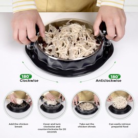 Chicken Shredder,Professional Chicken Shredder Tool Twist Meat Shredder Tool for Easy Kitchen Experience,Clear Lid,Anti-Slip Design