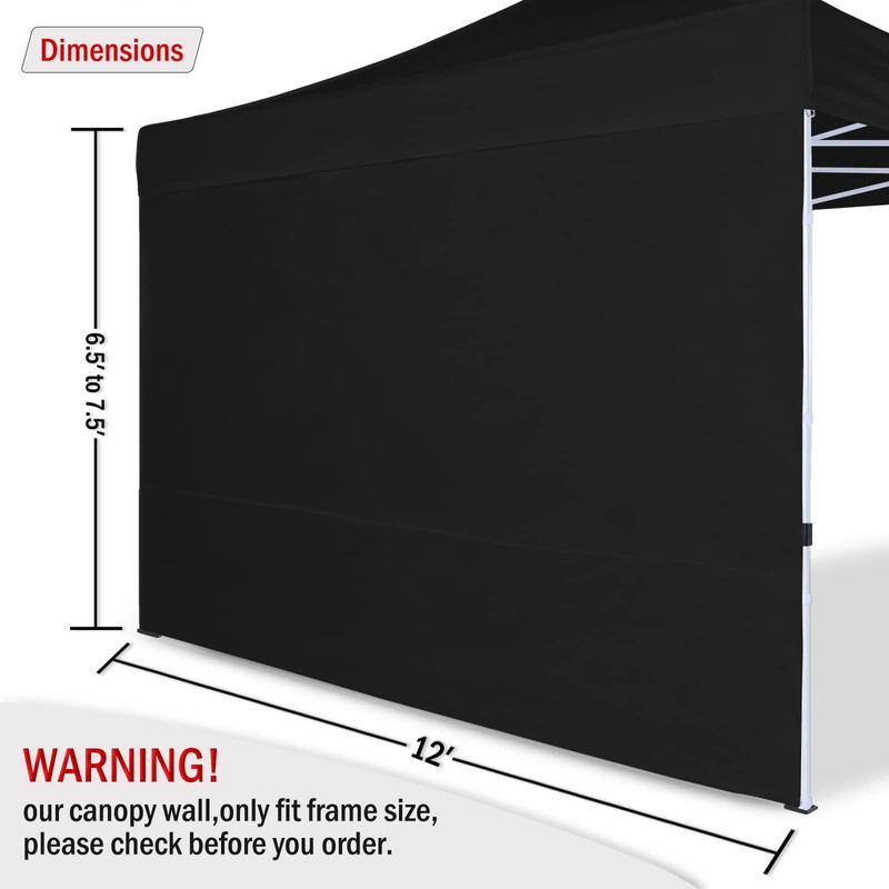 COOSHADE Instant Canopy SunWall 12x12 Canopy SideWall for Pop up