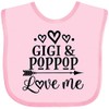 inktastic Gigi and PopPop Love Me Baby Bib Pink 389ea