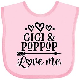 inktastic Gigi and PopPop Love Me Baby Bib Pink 389ea